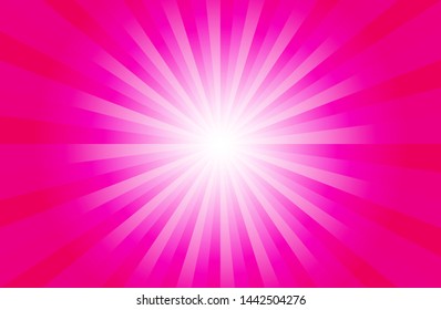 Pink sunshine colorful vector background. Abstract sunburst design wallpaper for template business social media advertising. 