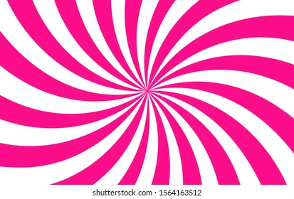 Pink sunshine spiral colorful vector background. Abstract sunburst design wallpaper for template banner business social media advertising. cartoon backdrop. sweet candy.