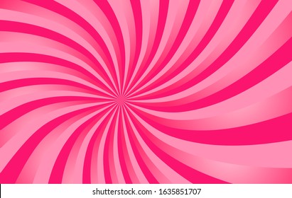 Pink sunshine vector background. Abstract sunburst wallpaper for template website. banner social media advertising. cartoon backdrop. sweet candy. Valentines day concept