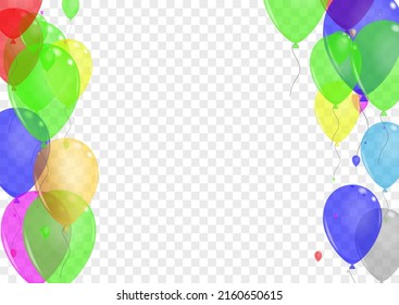 Vector transparente de fondo de sorpresa rosa. Plantilla de casamiento de globos. Festival Amarillo. Helio Verde. Tarjeta de etiqueta de globo.