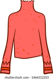Pink sweater, illustration, vector on white background.