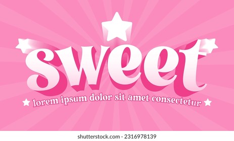 Pink Sweet 3D Vector Typography Style