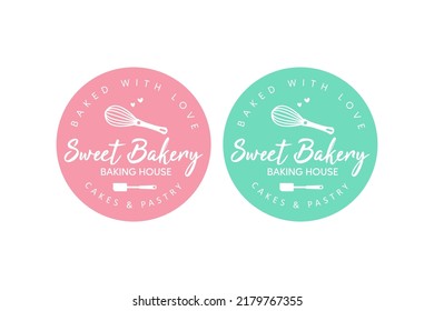 Pink Sweet Bakery Logo - Baking Logo 