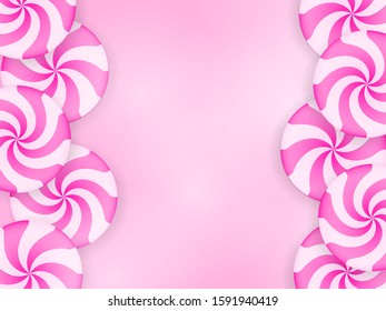 Pink sweet candies. Vector stock illustration for poster
