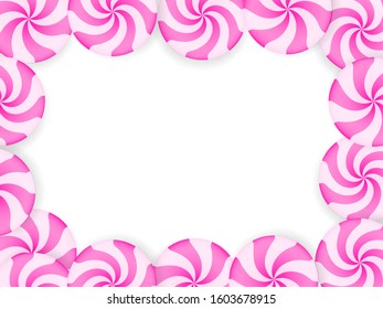 Pink sweet candies. Vector stock illustration for poster