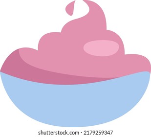 Pink sweet cream, illustration, vector on a white background.