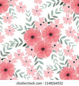 pink sweet flower seamless pattern