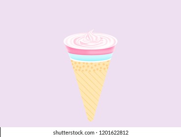 pink sweet ice cream vector illustration. 