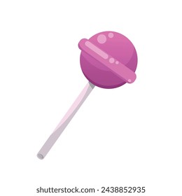 Pink sweet lollipop. Round candy on white background. Vector Trendy illustration - Chupa Chups.