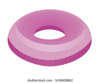 Pink swim ring. vector illustration