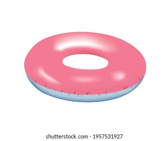 Pink swim ring. vector illustration