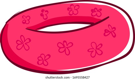 Pink swimming ring, illustration, vector on white background