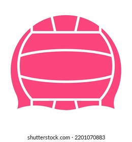 Pink swimming silicone cap vector illustration.