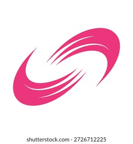 Pink swirl abstract shape moving fast in a circular motion icon