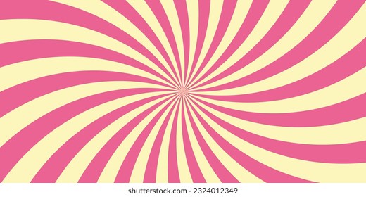 Pink swirl background, cute background looking like candy, striped texture with pink and yellow twist. 