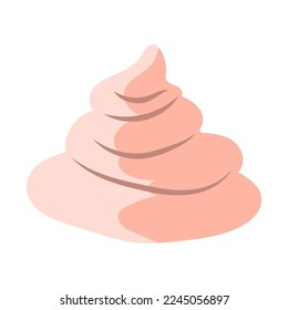 Pink swirl of cream for cupcakes and decorating desserts. Cooking and baking. Vector illustration isolated design