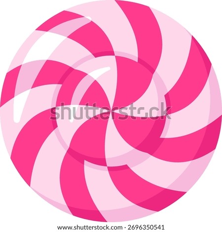 Pink Swirl Lollipop Candy Vector Illustration