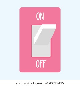 Ilustración de encendido y apagado del interruptor rosa