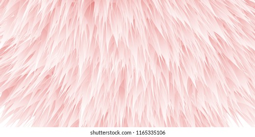 pink synthetic fur vector texture. Rose shaggy animal skin imitation, furry background.