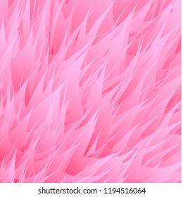 pink synthetic fur vector texture. Rose shaggy animal skin imitation, furry background.