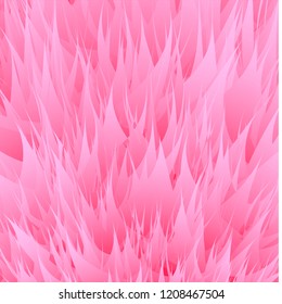 pink synthetic fur vector texture. Rose shaggy animal skin imitation, furry background.