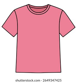 pink t shirt fashion lifestyle accessories clothes flat color vector illustration template design