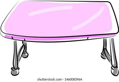 Tabla rosa, ilustración, vector sobre fondo blanco.