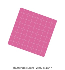 Una servilleta de mesa rosa con líneas blancas que forman un patrón a cuadros ordenado. Imagen de Vector en un estilo minimalista. Conveniente para el diseño del menú, decoración del ajuste de la tabla, empaquetado, fondos