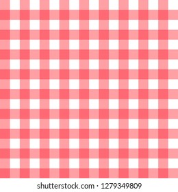 Pink tablecloth pattern. Seamless checkered pattern. Retro tablecloth texture.