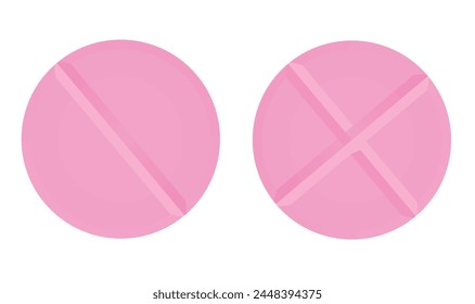 Pinkfarbene Tablettentabletten. Vektorillustration