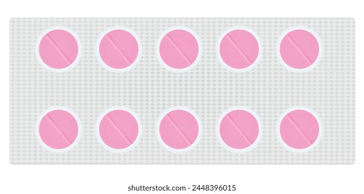 Pink tablet pills. vector illustration