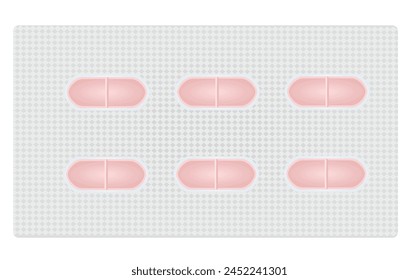 Pink tablet pills. vector illustration
