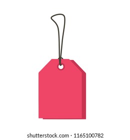 Pink tag paper vector