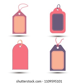 Pink tag sale vector background discount set design label illustration price sticker