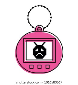 pink tamagotchi game with pixel animal pet simulator