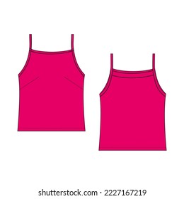 Pink tank top. Fashion design. Vector image