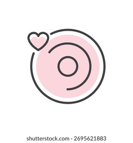 Ícone de alvo rosa com um ícone de coração