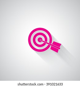 Pink Target web icon on light grey background