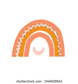 pink and tarracotta boho rainbow isolated vector