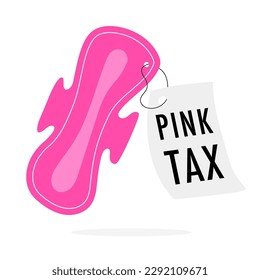 Pink tax concept illustration with sanitizer pink color