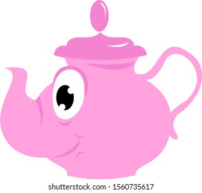 Té rosado, ilustración, vector sobre fondo blanco.