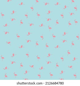 Pink Teal Flamingo Vector Pattern