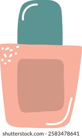 Pink and Teal Nail Polish Bottle Illustration