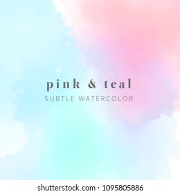 pink and teal watercolor. vector eps 8