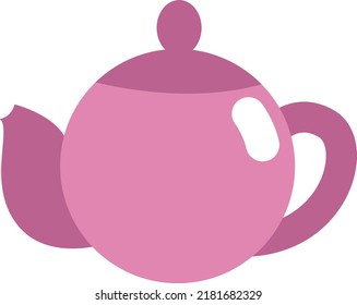 Pink teapot, illustration, vector on a white background.
