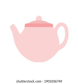 Pink teapot illustration vector symbol