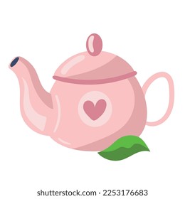 pink teapot kitchen utensil icon