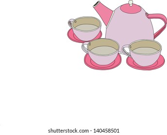 pink teaset
