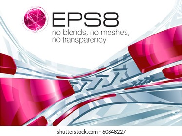 Pink tech background. Vector.