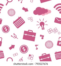Pink technology icon pattern seamless vector on white background
